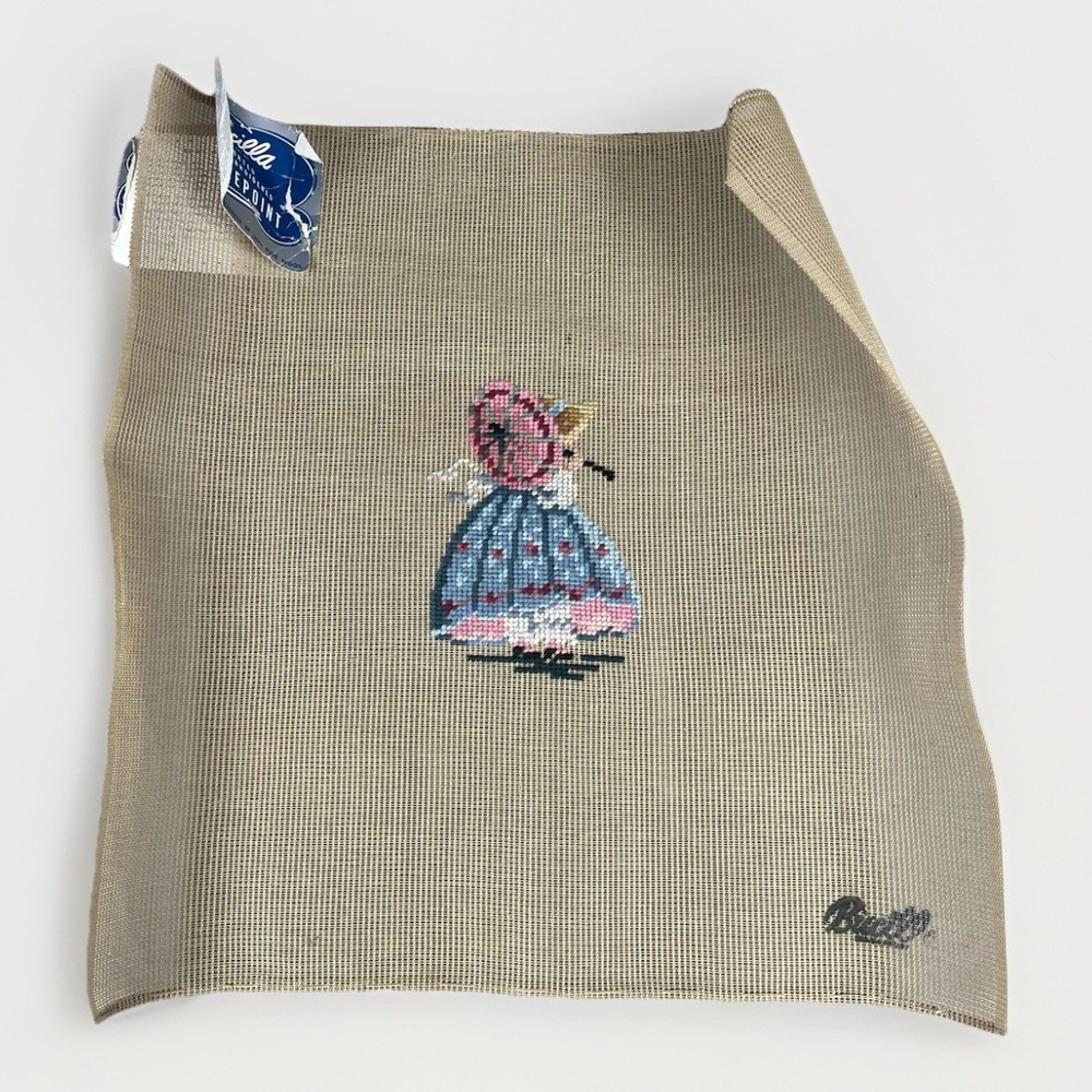 Bucilla Needlepoint Tapestry Finished Sunbonnet Sue Umbrella Art Embroidery